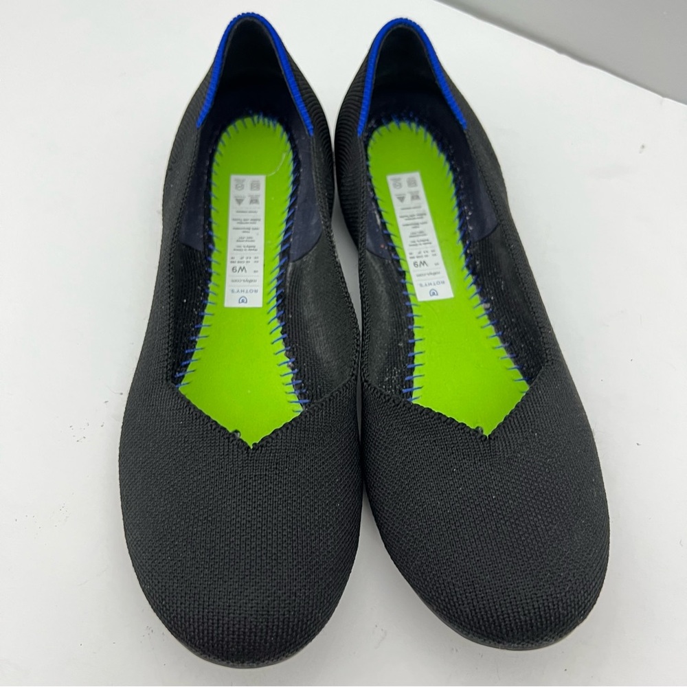 Rothys Round Toe Black Flats